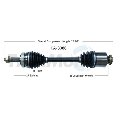 Surtrack Axle Cv Axle Shaft, Ka-8086 KA-8086